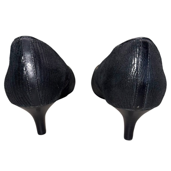 INDIGO BY CLARKS Sage Copper Comfort Heels - Women’s 9.5M Black Lizard Suede - Picture 6 of 10